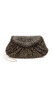 Lauren Merkin Handbags Diana Suede Clutch with Metallic Polka Dots