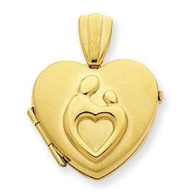 New Small 14k Gold Heart Shaped Hearts of Promise Mother Child Locket