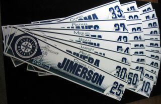 29 2007 Seattle Mariners Locker Room Name Plates