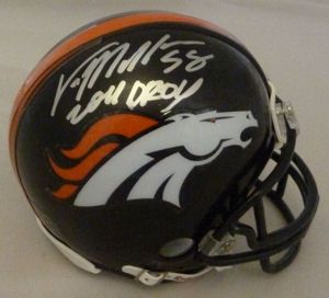 Von Miller Autographed Signed Denver Broncos Mini Helmet w 2011 Droy