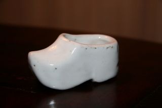 Vintage Bybee Pottery Mini Miniature White Dutch Shoe
