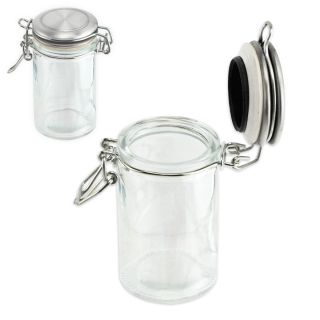 Glass Spice Storage Jar  Seal Tight Stainless Lid   75ml   2.5 fl oz