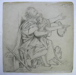 French Student Drawing Jean Baptiste Foquet Portrait Soldier and Girl