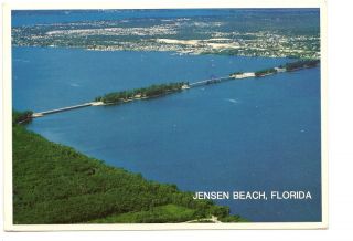Jensen Beach FL Florida Vtg Aerial Bridge Postcard