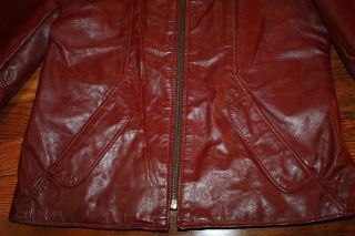 Vtg 70s Leather Racer Fight Club Jacket Jean Pierre 40