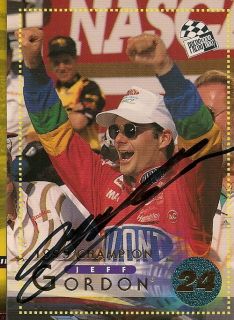 Jeff Gordon Autographed Dupont Press Pass 1996 NASCAR 24 Hendrick Card