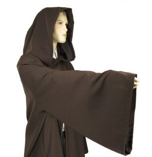 Jedi OBI Wan Wizard Costume Cloak Adult Monk Robe Brown