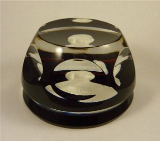  Mint Baccarat Faceted Sulfide Jean Jacques Rousseau Paperweight 1974