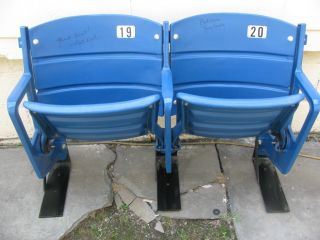   Stadium stadium seats autographed by Jerry Sandusky and Matt Millen