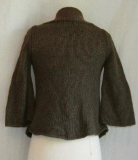 Anthropologie Charlie Robin 100 Wool Cardigan Sweater XS Brown