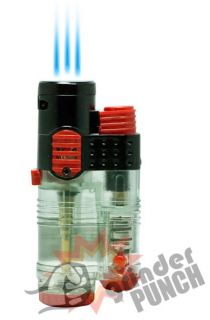 Triple Jet Torch Lighter Flame Windproof New Cigar Red