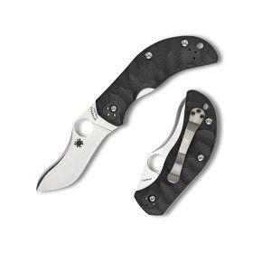 Spyderco Jens Anso Zulu Folding Pocket Knife Black G 10 Handle Plain