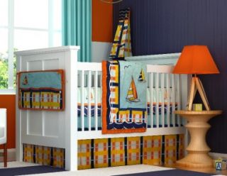 10PC Sailboat Nursery Discount Crib Bedding Set *NEW* Unique Plaid