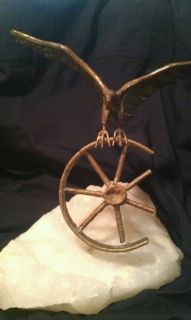 Jere Sculpture Eagle on Wheel Mid Century Eames