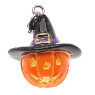 Hand Painted Jack O Lantern Halloween Jewelry Charm 1