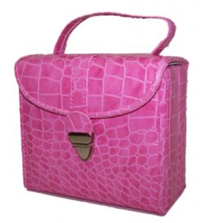 Athena Jewelry Organizer Case Bag Travel Pink Croc New