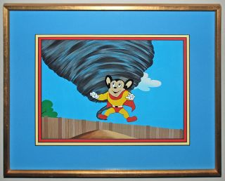 Filmation Mighty Mouse Production Cel Background 1979