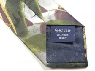 Jerry J Garcia Green Tree Col 30 Green Gold Art Silk Neck Tie Mens