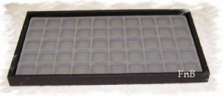 Jewelry Display Tray Plastic 50 Slot Gray Organizer Box