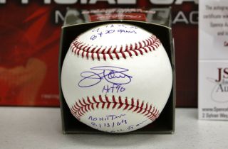 Jim Palmer Autographed OML Stat Baseball Authenticated by JSA