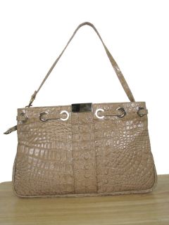 New Jimmy Choo Reed Stamped Mock Croc Leather Clutch Handbag
