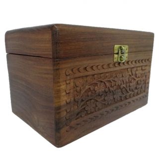  Vintage Style Small Wood Wooden Jewelry Storage Trunk SWB24