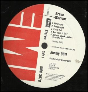 Jimmy Cliff Brave Warrior RARE UK LP 1975