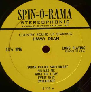 Jimmy Dean Country Round Up Luke Gordon LP VG Vinyl