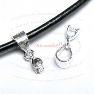 2X Sterling Silver Bail Pendant Clasp Connector Slide