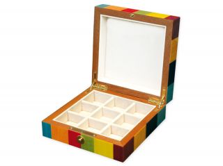  Small Handmade Italian Luxury Multi Color Jewelry Box with Tray