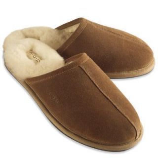 Brookstone Mens Suede Slip on Slippers