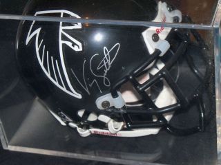 Vinny Sutherland Signed Atlanta Falcons Mini Helmet w Case