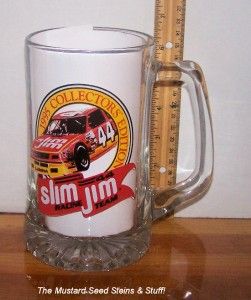 Slim Jim 1995 Collectors Edition NASCAR Heavy Glass Mug Stein