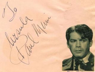 Paul Muni Vintage 1930s Original Signed Album Page Autographed