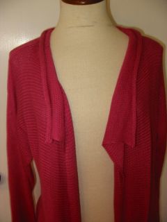 Joan Vass Raspberry Linen Cotton Cardigan Sz 2 $198