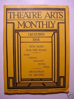 Theatre Arts December 1934 Jo Mielziner Charles Kean