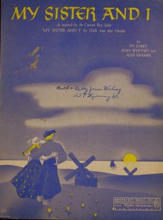 Vintage 1941 Sheet Music My Sister I Recorded by Jimmy Dorsey