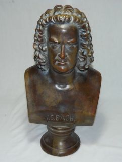 Vintage Johann Sebastian Bach Bust German Music Composer Large Art