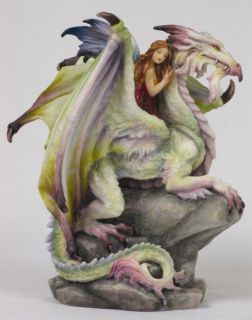 Fairy on Guardian Dragon Jody Bergsma Figurine Statue