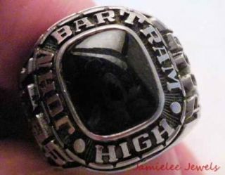 1985 John H Bartram Philadelphia High School Class Ring with Onyx Sz 9