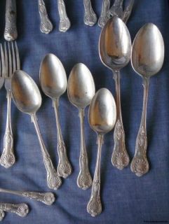  Antique 40 pc Sliver Plated Cutlery Set, Sir John Bennett, V.H, Barker