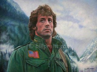 Sylvester Sly Stallone John Rambo First Blood Fineart Print 12x16 Bill