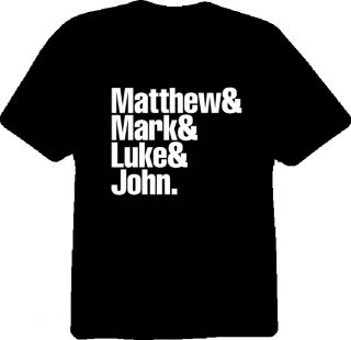 Religious Matthew Mark Luke John Biblical Black T Shirt