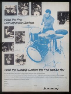 1972 Karen Carpenter Joe Morello Photo Ludwig Drums Ad