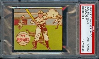 1943 R302 1 M P Co Joe Medwick Dodgers PSA Authentic