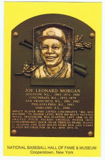 Baseball Hall of Fame Postcard Joe Morgan Cincinnati Big Reds Machine