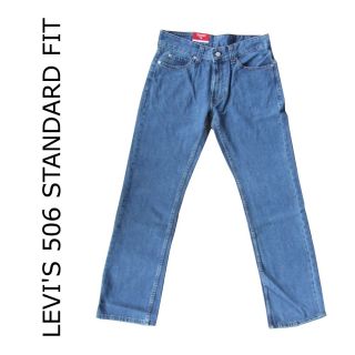 Levis 506 Standard Fit Straight Regular Mens Denim Jeans Blue Mid