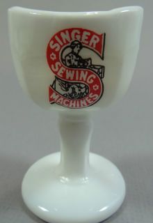 John Bull Style Eye Bath Cup White Milk Glass With Singer Sewing