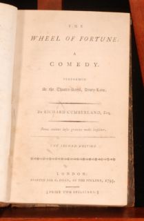 1795 Wheel Fortune Comedy Richard Cumberland