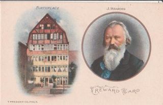 Presser Music Reward Card Johannes Brahms